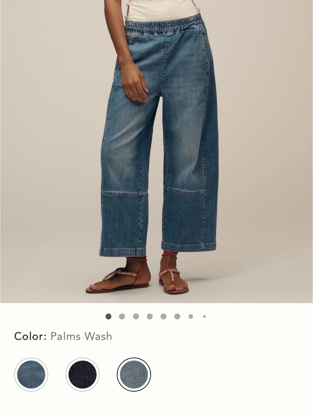 Anthropologie Palms Wash Wide-Leg Cropped Jeans in Blue